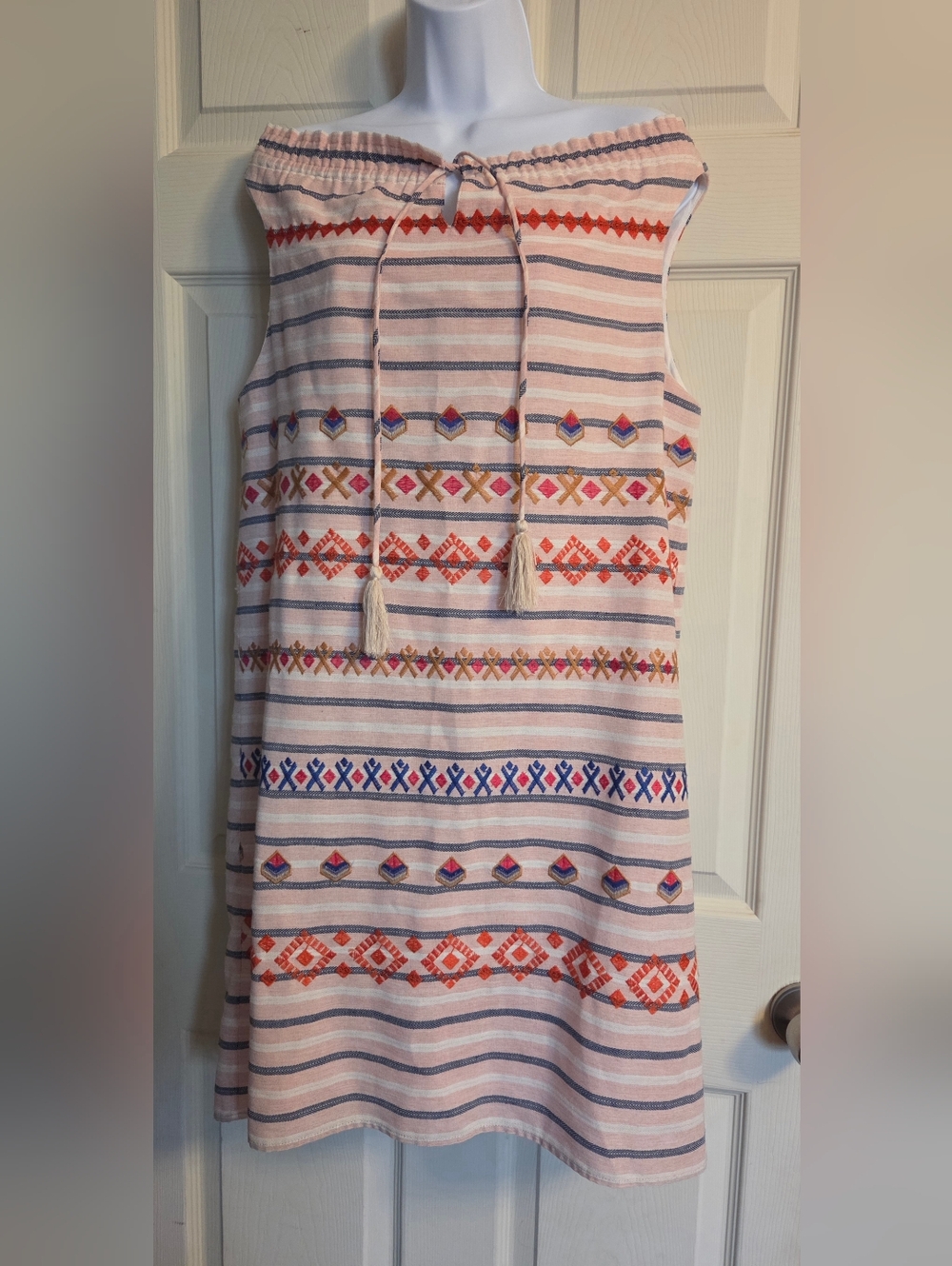 THML multicolor striped embroidered sleeveless dress Size XS